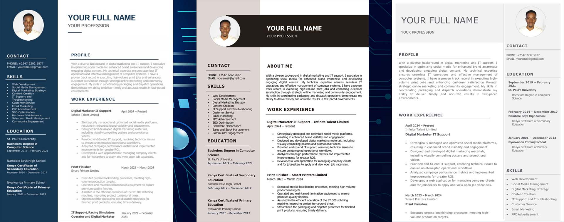 Professional CV Templates